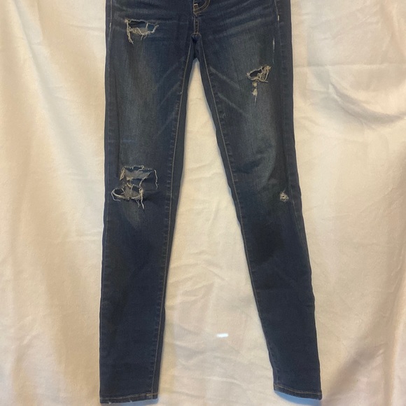 American Eagle Super Stretch Skinny Distressed Jeggings - Picture 1 of 6